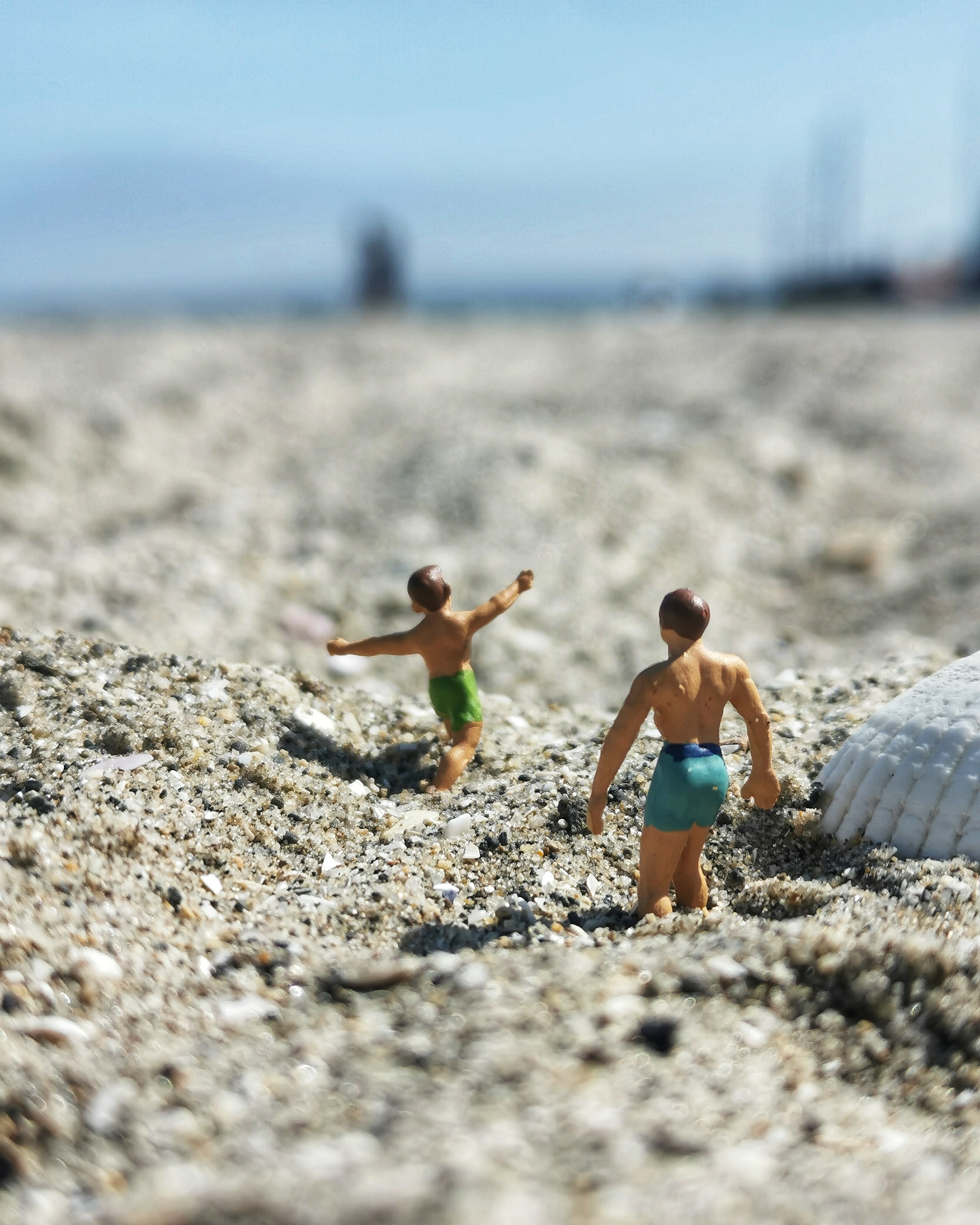 Father and son at the beach
